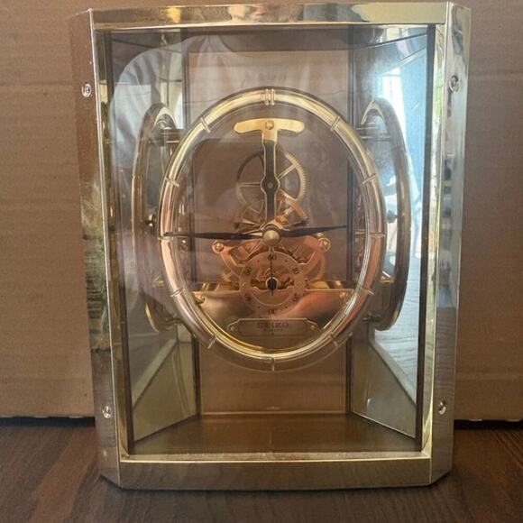 Seiko Other - Vintage Seiko Quartz Skeleton Mantle/Desk Table Clock QAW110 G Working